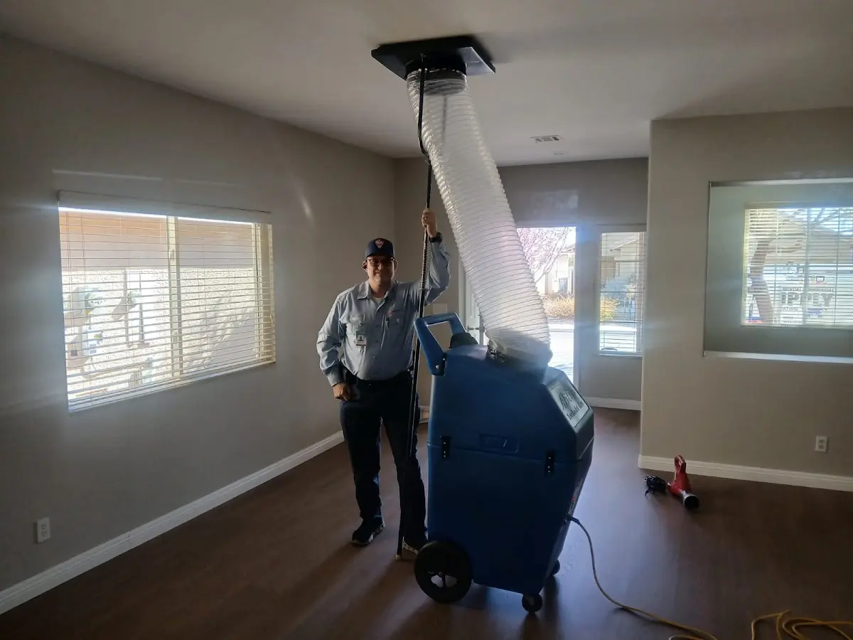 Professional Dryer Vent Cleaning work inside a La Mesa home